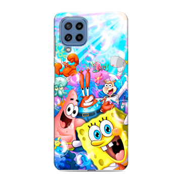 Силиконовый чехол на Samsung Galaxy M32 с принтом спанчбоб спанч боб
