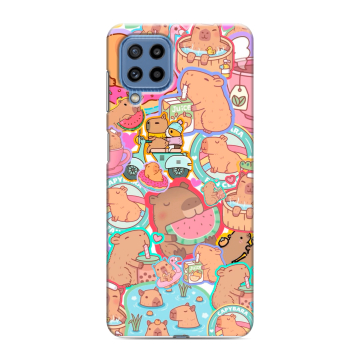 Силиконовый чехол на Samsung Galaxy M32 с принтом капибары Силиконовый чехол на Samsung Galaxy M32 с принтом капибары