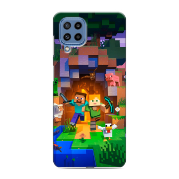 Силиконовый чехол на Samsung Galaxy M32 с принтом Майнкрафт Minecraft Силиконовый чехол на Samsung Galaxy M32 с принтом Майнкрафт Minecraft
