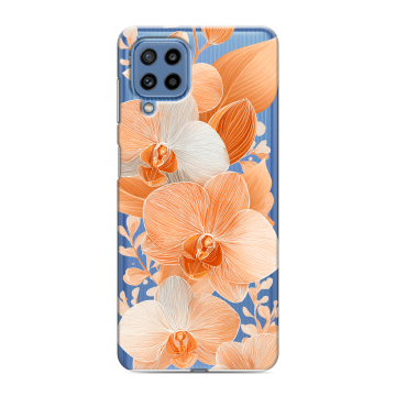 Силиконовый чехол на Samsung Galaxy M32 с принтом Бежевые цветы Силиконовый чехол на Samsung Galaxy M32 с принтом Бежевые цветы