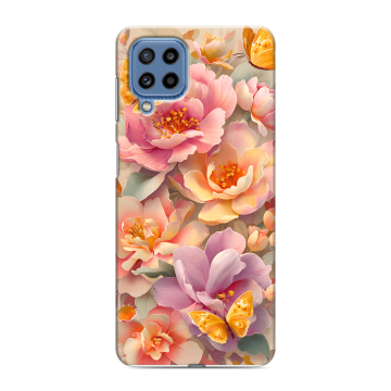 Силиконовый чехол на Samsung Galaxy M32 с принтом Цветы и бабочки Силиконовый чехол на Samsung Galaxy M32 с принтом Цветы и бабочки