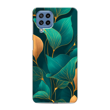 Силиконовый чехол на Samsung Galaxy M32 с принтом Листья и золото Силиконовый чехол на Samsung Galaxy M32 с принтом Листья и золото