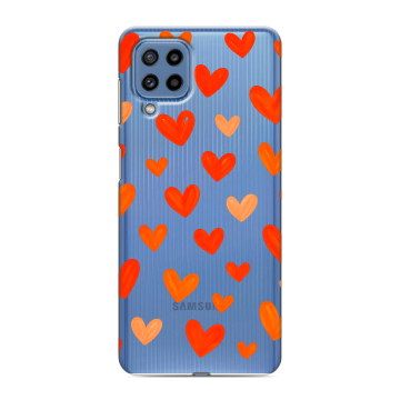 Силиконовый чехол на Samsung Galaxy M32 с принтом Сердечки Силиконовый чехол на Samsung Galaxy M32 с принтом Сердечки