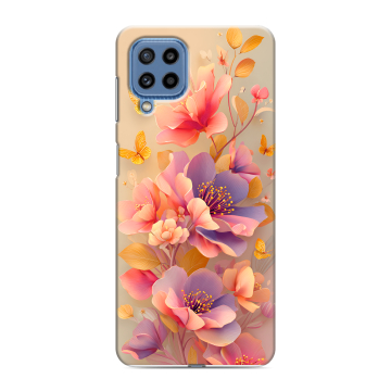 Силиконовый чехол на Samsung Galaxy M32 с принтом Цветы и бабочки Силиконовый чехол на Samsung Galaxy M32 с принтом Цветы и бабочки