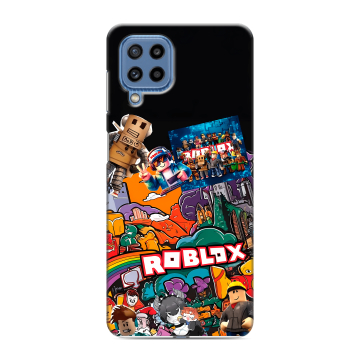 Силиконовый чехол на Samsung Galaxy M32 с принтом Roblox Роблокс
