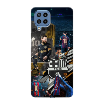 Силиконовый чехол на Samsung Galaxy M32 с принтом Messi Barcelona