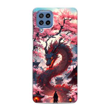 Силиконовый чехол на Samsung Galaxy M32 с принтом Дракон Японский Силиконовый чехол на Samsung Galaxy M32 с принтом Дракон Японский
