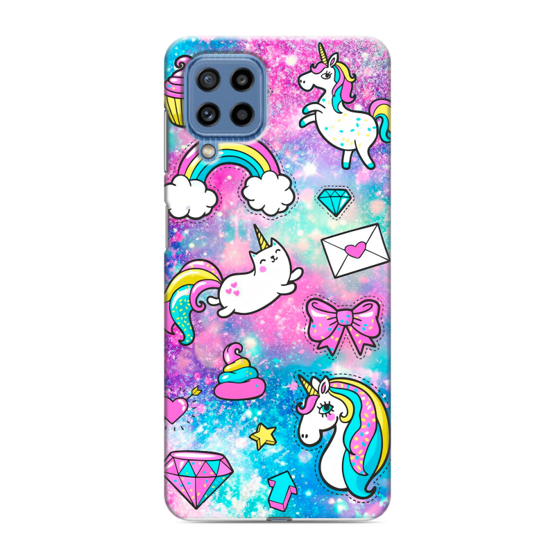 Силиконовый чехол на Samsung Galaxy M32 с принтом Единороги Силиконовый чехол на Samsung Galaxy M32 с принтом Единороги
