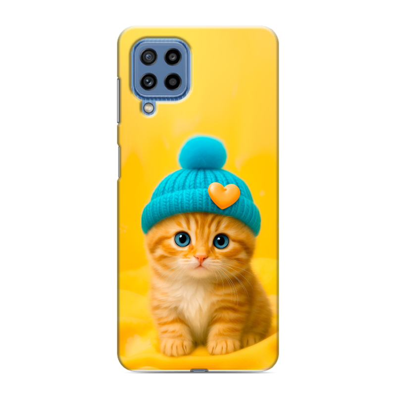 Силиконовый чехол на Samsung Galaxy M32 с принтом Котенок в шапке Силиконовый чехол на Samsung Galaxy M32 с принтом Котенок в шапке