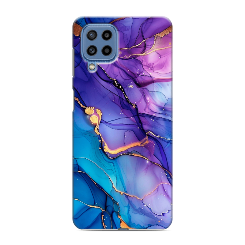 Силиконовый чехол на Samsung Galaxy M32 с принтом синий мрамор Силиконовый чехол на Samsung Galaxy M32 с принтом синий мрамор