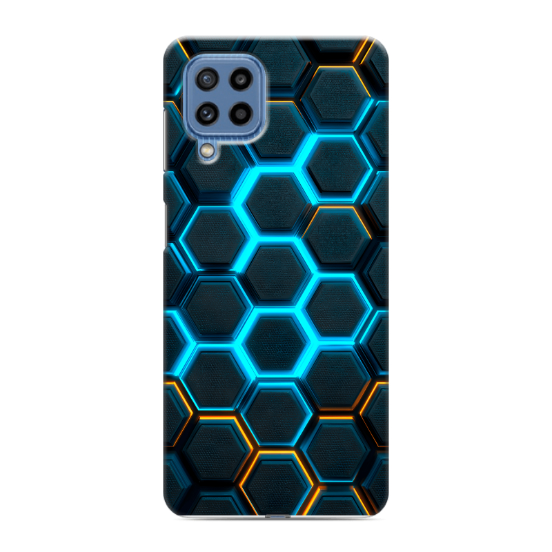 Силиконовый чехол на Samsung Galaxy M32 с принтом Неоновые соты Силиконовый чехол на Samsung Galaxy M32 с принтом Неоновые соты