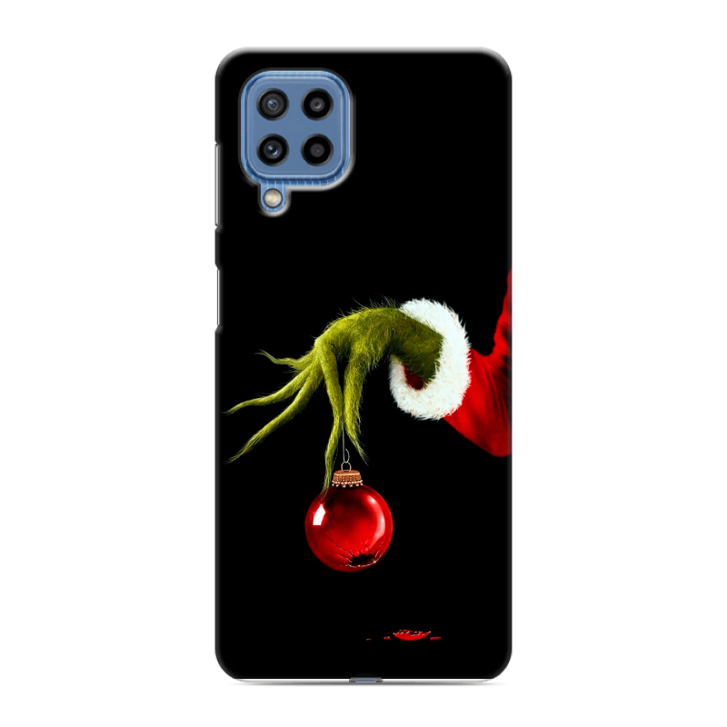 Силиконовый противоударный чехол на Samsung Galaxy M32 с принтом Новый год Гринч Силиконовый противоударный чехол на Samsung Galaxy M32 с принтом Новый год Гринч