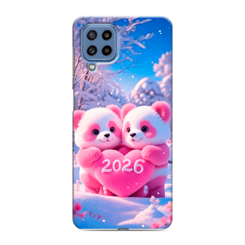 Силиконовый противоударный чехол на Samsung Galaxy M32 с принтом Новый год Силиконовый противоударный чехол на Samsung Galaxy M32 с принтом Новый год