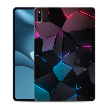 Силиконовый противоударный чехол на планшета Huawei MatePad Pro 10.8 (2021) с принтом Геометрия неона