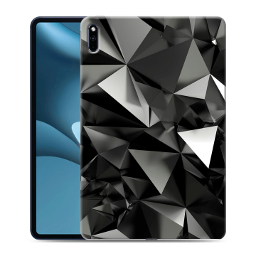 Силиконовый противоударный чехол на планшета Huawei MatePad Pro 10.8 (2021) с принтом Черные кристаллы