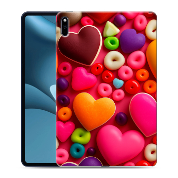 Силиконовый противоударный чехол на планшета Huawei MatePad Pro 10.8 (2021) с принтом Сердечки