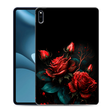 Силиконовый противоударный чехол на Huawei MatePad Pro 10.8 (2021) с принтом Розы красные