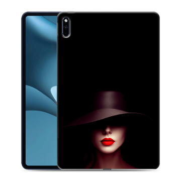 Силиконовый противоударный чехол на Huawei MatePad Pro 10.8 (2021) с принтом Девушка в шляпе