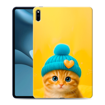 Силиконовый противоударный чехол на Huawei MatePad Pro 10.8 (2021) с принтом Котенок в шапке