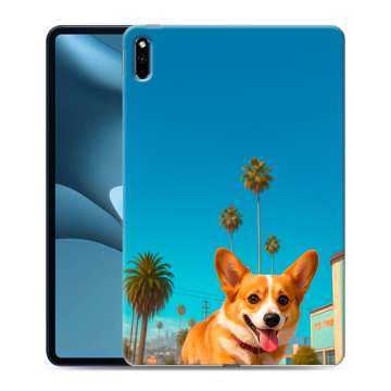 Силиконовый противоударный чехол на Huawei MatePad Pro 10.8 (2021) с принтом Корги на скейте