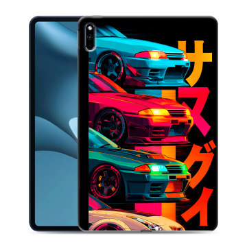 Силиконовый противоударный чехол на Huawei MatePad Pro 10.8 (2021) с принтом Гоночные машины