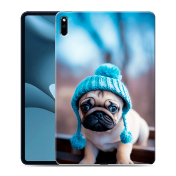 Силиконовый противоударный чехол на Huawei MatePad Pro 10.8 (2021) с принтом Мопс в шапке