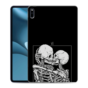 Силиконовый противоударный чехол на Huawei MatePad Pro 10.8 (2021) с принтом Поцелуй скелетов