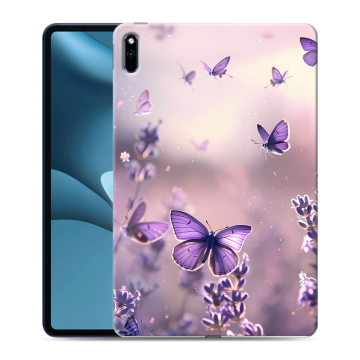 Силиконовый противоударный чехол на Huawei MatePad Pro 10.8 (2021) с принтом бабочки и лаванда