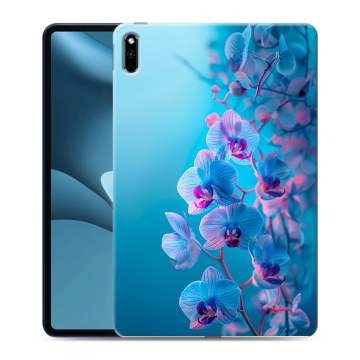 Силиконовый противоударный чехол на Huawei MatePad Pro 10.8 (2021) с принтом голубые орхидеи Силиконовый противоударный чехол на Huawei MatePad Pro 10.8 (2021) с принтом голубые орхидеи