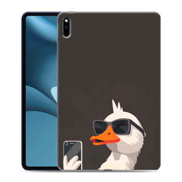 Силиконовый противоударный чехол на Huawei MatePad Pro 10.8 (2021) с принтом утка в очках Силиконовый противоударный чехол на Huawei MatePad Pro 10.8 (2021) с принтом утка в очках