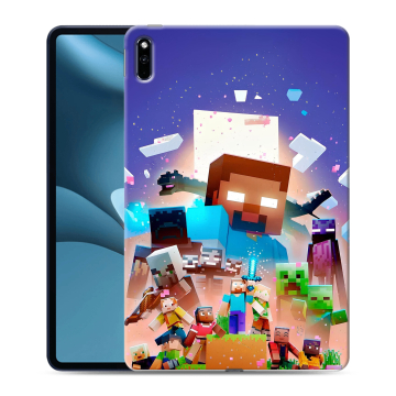 Силиконовый противоударный чехол на Huawei MatePad Pro 10.8 (2021) с принтом Майнкрафт Minecraft