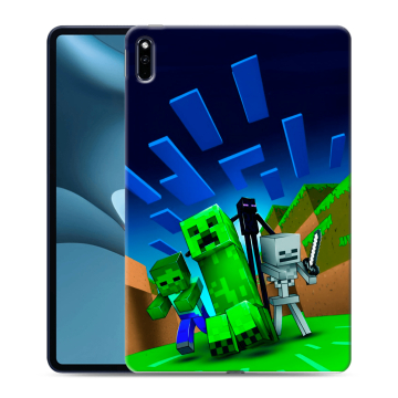 Силиконовый противоударный чехол на Huawei MatePad Pro 10.8 (2021) с принтом Майнкрафт