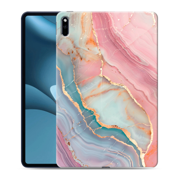 Силиконовый противоударный чехол на Huawei MatePad Pro 10.8 (2021) с принтом розовый мрамор