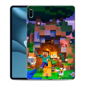 Силиконовый противоударный чехол на Huawei MatePad Pro 10.8 (2021) с принтом Майнкрафт Minecraft