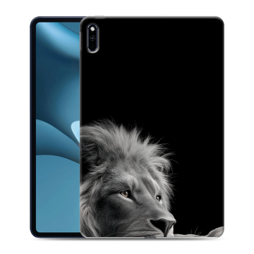Силиконовый противоударный чехол на Huawei MatePad Pro 10.8 (2021) с принтом Лев кошки