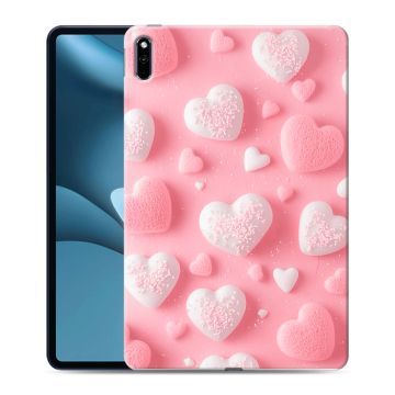 Силиконовый противоударный чехол на Huawei MatePad Pro 10.8 (2021) с принтом Сердечки