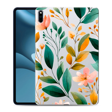 Силиконовый противоударный чехол на Huawei MatePad Pro 10.8 (2021) с принтом Цветы паттерн