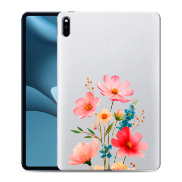Силиконовый противоударный чехол на Huawei MatePad Pro 10.8 (2021) с принтом Цветы
