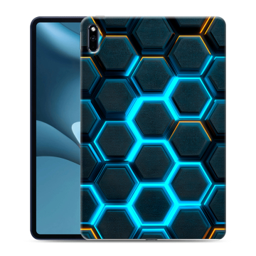 Силиконовый противоударный чехол на Huawei MatePad Pro 10.8 (2021) с принтом Неоновые соты