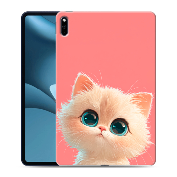 Силиконовый противоударный чехол на Huawei MatePad Pro 10.8 (2021) с принтом Розовый котенок