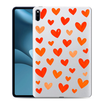Силиконовый противоударный чехол на Huawei MatePad Pro 10.8 (2021) с принтом Сердечки