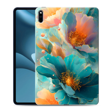Силиконовый противоударный чехол на Huawei MatePad Pro 10.8 (2021) с принтом Цветы