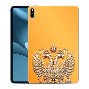 Силиконовый противоударный чехол на Huawei MatePad Pro 10.8 (2021) с принтом Герб Флаг России