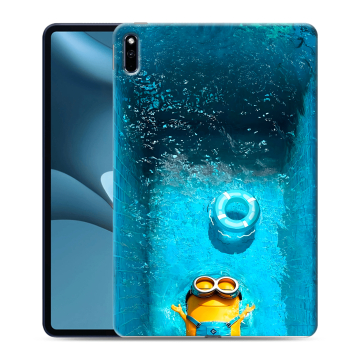 Силиконовый противоударный чехол на Huawei MatePad Pro 10.8 (2021) с принтом Миньоны