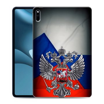 Силиконовый противоударный чехол на Huawei MatePad Pro 10.8 (2021) с принтом Флаг России