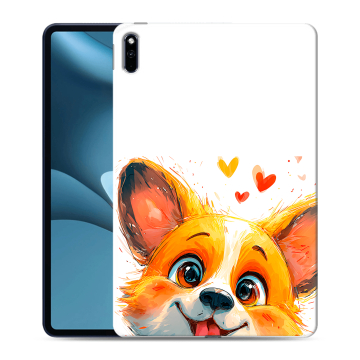 Силиконовый противоударный чехол на Huawei MatePad Pro 10.8 (2021) с принтом корги Силиконовый противоударный чехол на Huawei MatePad Pro 10.8 (2021) с принтом корги