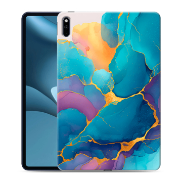 Силиконовый противоударный чехол на Huawei MatePad Pro 10.8 (2021) с принтом Мрамор блестки