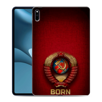 Силиконовый противоударный чехол на Huawei MatePad Pro 10.8 (2021) с принтом Флаг Герб СССР