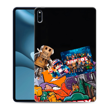Силиконовый противоударный чехол на Huawei MatePad Pro 10.8 (2021) с принтом Roblox Роблокс