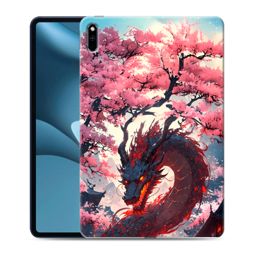 Силиконовый противоударный чехол на Huawei MatePad Pro 10.8 (2021) с принтом Дракон Японский